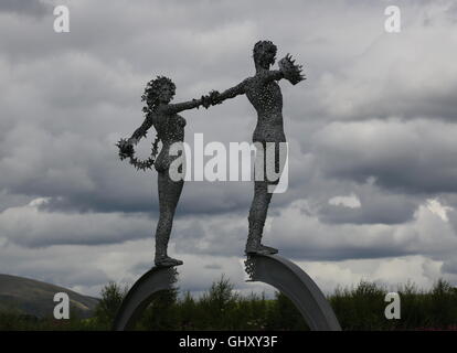 Cette sculpture de la fin du voyage par Andy Scott Clackmannanshire Alloa Ecosse Juillet 2016 Banque D'Images