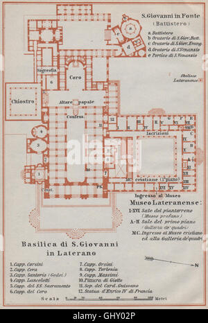 Archbasilica Arcibasilica St Jean de Latran Messe San Giovanni Laterano, 1909 map Banque D'Images