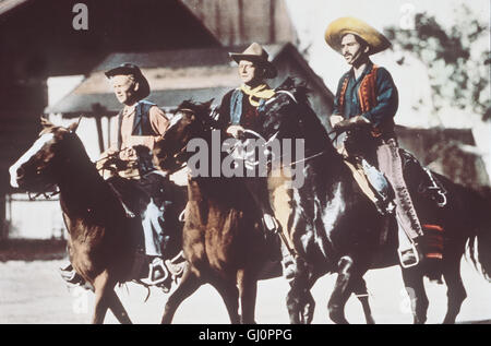 SPUREN IM SAND- Drei Halunken haben eine Bank en Arizona ausgeraubt. Auf der Flucht in die sie geraten, ancien Wüste, wo sie unter der Sonne erbarmungslosen leiden. Bild : HARRY CAREY JR. - Le gamin, JOHN WAYNE -Bob, PEDRO ARMENDARIZ - Pete Regie : John Ford aka. Trois parrains Banque D'Images