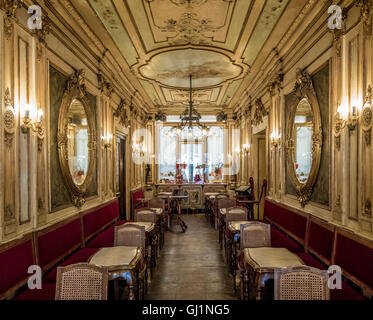 Intérieur du Café Florian. La place Saint-Marc, Venise. Italie Banque D'Images