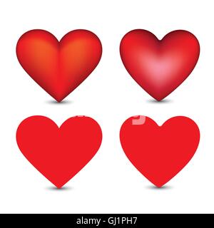 Illustration des différents types de cœur isolé sur blanc retour Illustration de Vecteur