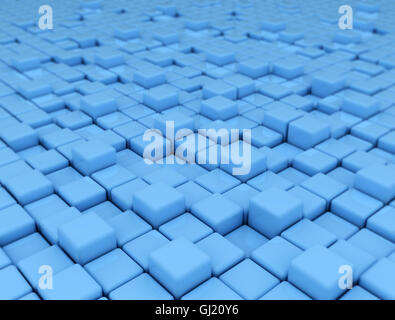 Résumé fond bleu fait de cubes 3d Banque D'Images