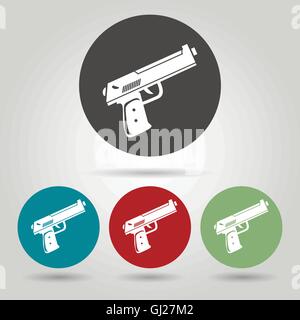 Télévision handgun icons set vector Illustration de Vecteur