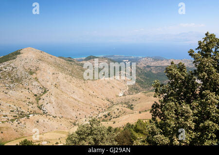 Mont Pantokrator vues du paysage, Corfou, île Ionienne, îles grecques, Grèce Banque D'Images