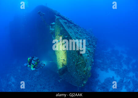 Naufrage du Salem Express en face de Safaga et plongée sous-marine sur épave, Safaga, Red Sea, Egypt, Africa Banque D'Images