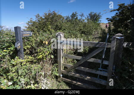 Une porte sur le chemin de Ridgeway en hertfordshire Banque D'Images