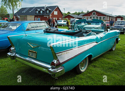 Trosa la Suède, 16 juillet 2015. chevrolet bel air yer 1957. Banque D'Images