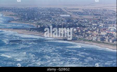 Vue aérienne de Swakopmund (Skeleton Coast, Namibie Banque D'Images