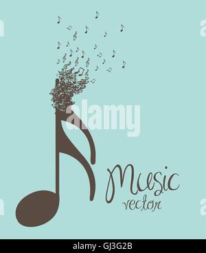 Illustration de notes musicales formant une grande remarque la musique Illustration de Vecteur