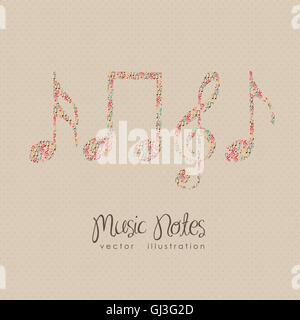 Illustration de notes musicales formant une grande remarque la musique Illustration de Vecteur