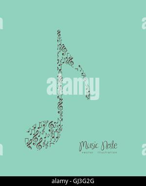 Illustration de notes musicales formant une grande remarque la musique Illustration de Vecteur