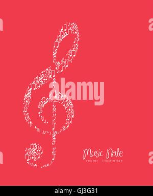 Illustration de notes musicales formant une grande remarque la musique Illustration de Vecteur