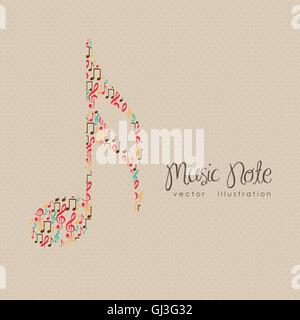 Illustration de notes musicales formant une grande remarque la musique Illustration de Vecteur