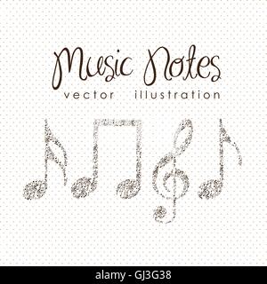 Illustration de notes musicales formant une grande remarque la musique Illustration de Vecteur