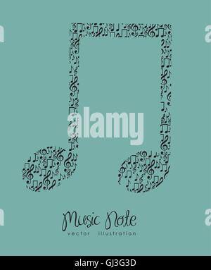 Illustration de notes musicales formant une grande remarque la musique Illustration de Vecteur