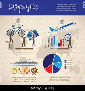 L'infographie illustration d'icônes avec des icônes de transport Illustration de Vecteur