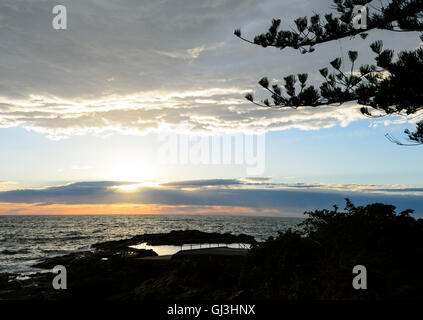 Lever du soleil sur la piscine rock Kiama, Côte d'Illawarra, New South Wales, NSW, Australie Banque D'Images