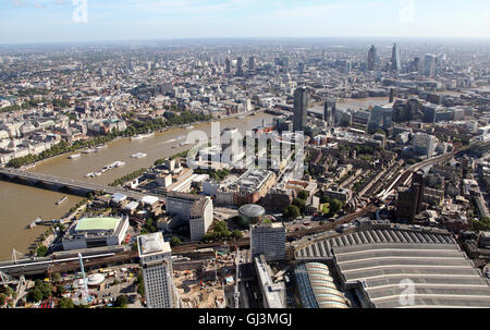 Vue aérienne de la South Bank de Londres, UK Banque D'Images