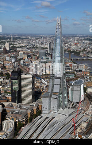 Vue aérienne du Shard et la Station London Bridge, UK Banque D'Images