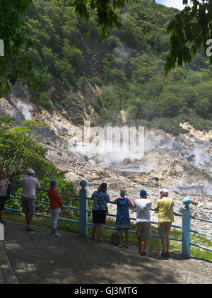 Dh Sulphur Springs ST LUCIA CARAÏBES Touristes paysage volcanique de visualisation Banque D'Images