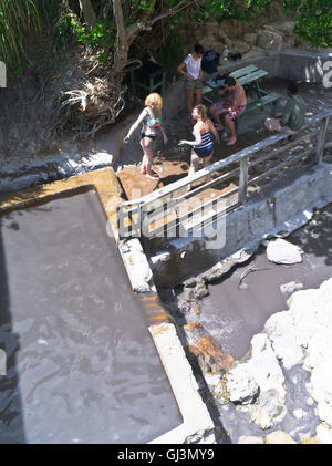 Dh Sulphur Springs ST LUCIA CARAÏBES Gens de soufre de piscines de boue Banque D'Images