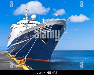 Marco Polo dh Caraïbes Croisière paquebot de croisière amarré à CMV Kingstown St Vincent wharf pier Banque D'Images