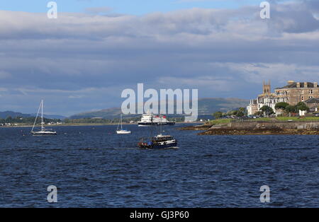 Ferry Calmac Bute MV arrivant Rothesay île de Bute Ecosse Août 2016 Banque D'Images