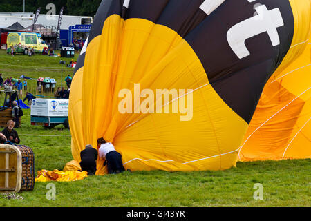 Bristol, Royaume-Uni. 12Th Aug 2016. La messe du matin ascension est annulé au Bristol Balloon Fiesta en raison de rafales de vent, cependant plusieurs de ces ballons sont restés pour un affichage intégré. Credit : Elizabeth Nunn/Alamy Live News Banque D'Images