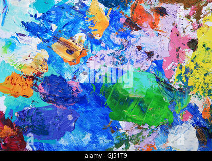 Art abstrait peinture avec des couleurs acryliques Banque D'Images