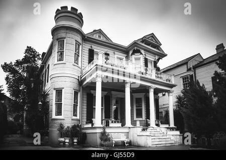 Cornstalk Hotel, Quartier français, la Nouvelle Orléans, Louisiane. 2016 Photo en noir et blanc. Banque D'Images