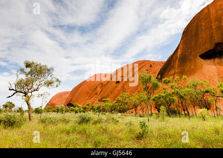 Voir d'Uluru dans le Parc National d'Uluru-Kata Tjuta. Banque D'Images