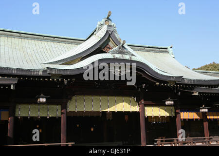 Le sanctuaire intérieur au Sanctuaire Meiji-Jingu. Le sanctuaire de Meiji. Sanctuaire Shinto. Situé à proximité de la station de Harajuku, Tokyo. Le Japon. ©PAUL Quayle Banque D'Images