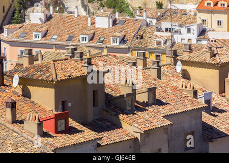 Vue aérienne de la ville monumentale de Cuenca, Espagne Banque D'Images