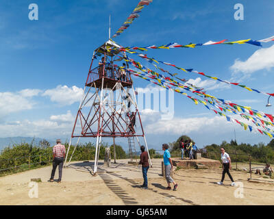 Nagarkot view tower au Népal Banque D'Images