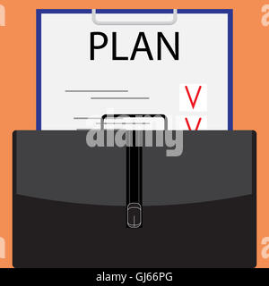 Business plan modèle plat. La stratégie de l'entreprise et le modèle, la planification stratégique, de portefeuille et de la liste. Vector illustration Banque D'Images