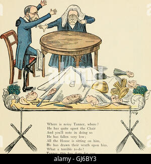 'The Political Struwwelpeter' (1899) est une œuvre satirique inspirée du 'Struwwelpeter' original, qui se concentre sur les personnalités et les événements politiques. Il critique avec humour les situations politiques contemporaines, en utilisant souvent des images exagérées. Banque D'Images