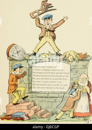 The Political Struwwelpeter, publié en 1899, est un ouvrage satirique qui utilise le format du Struwwelpeter original de Heinrich Hoffmann pour commenter des personnalités et des événements politiques. Il critique avec humour le comportement politique et les questions sociétales de l'époque. Banque D'Images