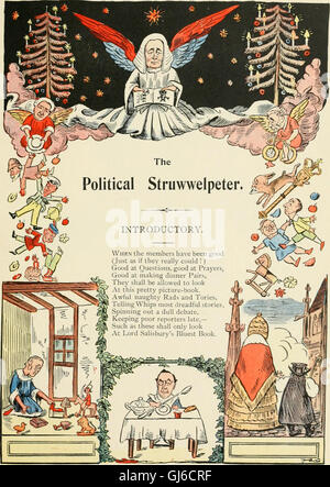 The Political Struwwelpeter (1899) est une œuvre satirique combinant des thèmes politiques avec le format d'un livre de contes pour enfants. Le livre utilise des illustrations exagérées et des versets riants pour décrire des figures et des événements politiques sous un jour humoristique et critique. Banque D'Images