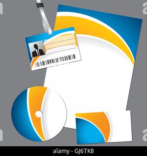 Ensemble d'affaires avec abstract wave design Illustration de Vecteur