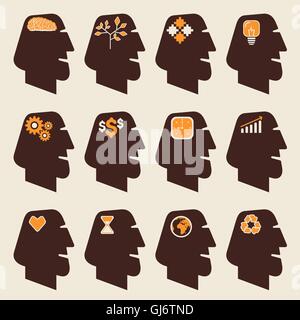 Autre icône à tête humaine Illustration de Vecteur