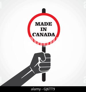 Fabriqué au Canada mot bannière en main vecteur stock Illustration de Vecteur