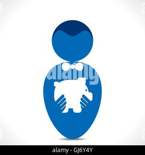 Tirelire en main ou d'économiser de l'argent concept vector Illustration de Vecteur