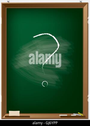 Tableau noir de l'école avec un point d'interrogation Illustration de Vecteur