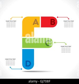 Info-alphabet F créative conception graphique vecteur concept Illustration de Vecteur