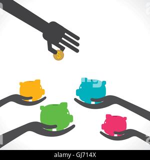 Économiser de l'argent , chaque tirelire prêt à économiser de l'argent concept vector Illustration de Vecteur