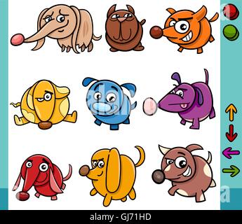 Les chiens les personnages du jeu cartoon illustration Illustration de Vecteur