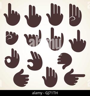 Signe créatif ou signal montrent à la main doigt Illustration de Vecteur