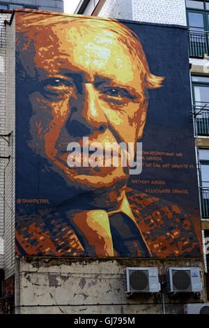 Auteur Anthony Burgess l'art mural, quart nord, Brightwell à pied, Manchester M4 5JD Banque D'Images