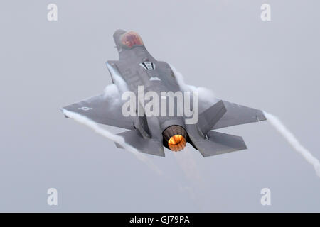 US Marine Corp Lockheed Martin F-35B Lightning ll, le Joint Strike Fighter, VMFAT-501 stealth à RIAT 2016 RAF Fairford, UK Banque D'Images
