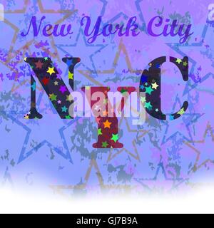 New York T-shirt emblème. Logo Basketball étoilé Illustration de Vecteur